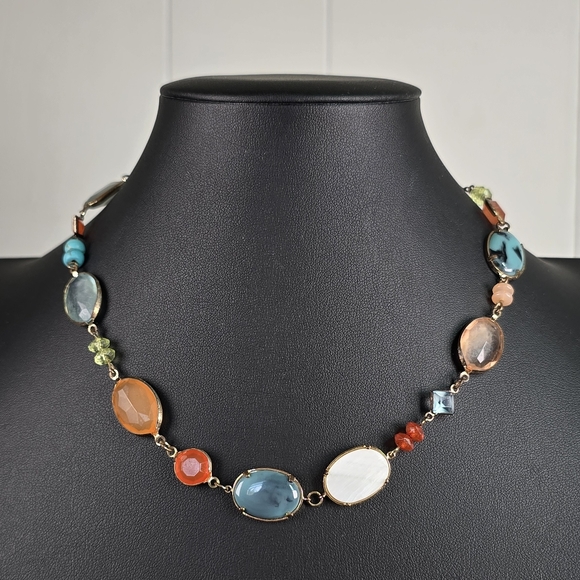 Elegant Chaps Multicolored Gemstone Necklace - Picture 1 of 3